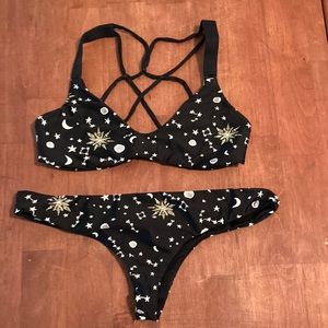 Stars & Moon (very) Cheeky Black Bikini